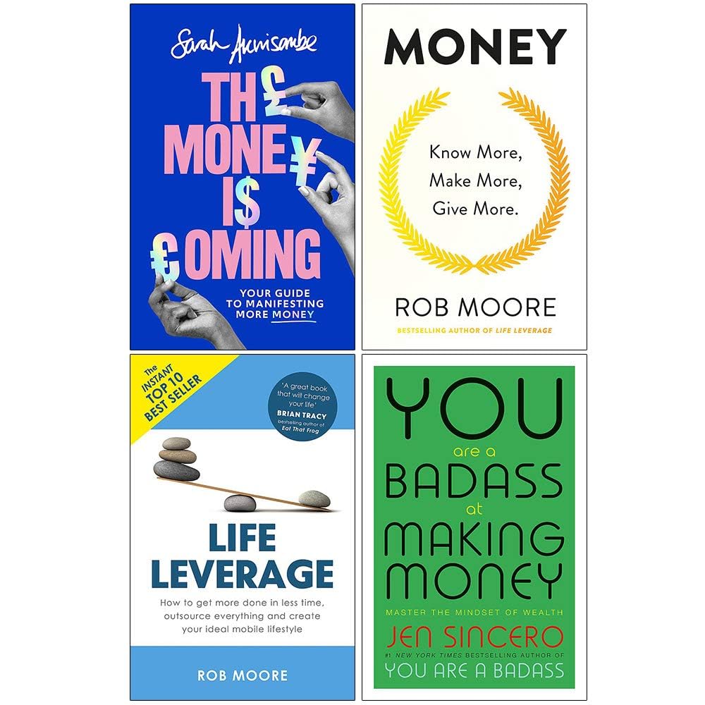 Front cover of You Are a Badass at Making Money by Jen Sincero, paperback edition, part of this 4 book money mindset collection set