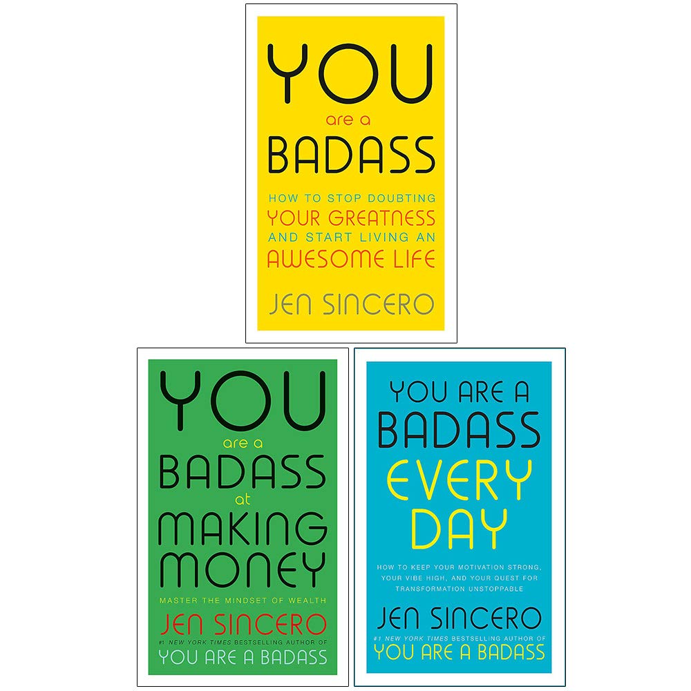 You Are a Badass by Jen Sincero 3 books collection set, front covers of all three paperback titles.