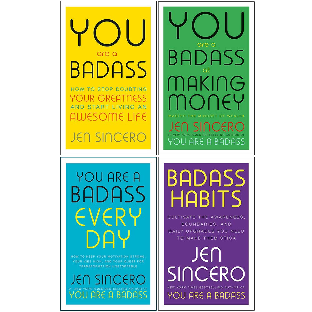 Front cover of You Are a Badass Series 4 Books Collection Set by Jen Sincero, paperback non-fiction self-help set