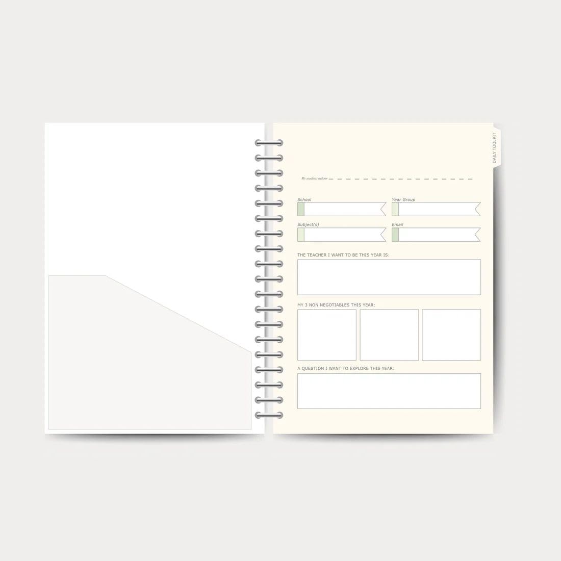 2026-2027 Teacher Planner Cocoa Edition - back cover showing planner details and specifications
