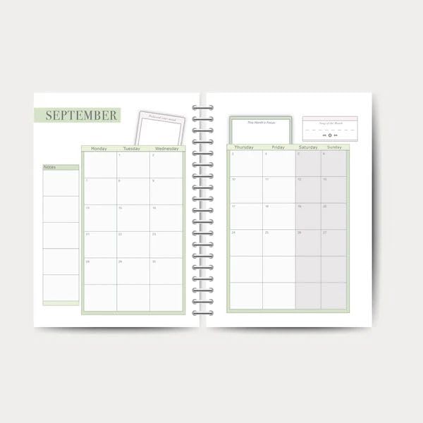 Inside spread of the 2026-2027 Teacher Planner Cocoa Edition showing the Academic Year View