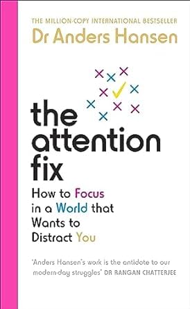 Dr Anders Hansen's Attention Fix 3-book collection set in paperback, featuring engaging non-fiction covers.