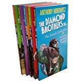 Set of 6 paperback fiction books by Anthony Horowitz, featuring Diamond Brothers series, displayed together.