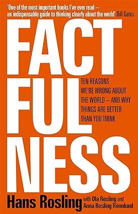 Hardback collection of "Facts" by Hans Rosling and others, featuring two non-fiction books in a sleek design.