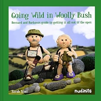Nudinits Woolly Bush Collection by Sarah Simi, two hardback fiction books displayed together on a wooden surface.