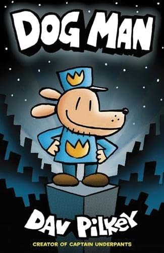 Ten paperback books from the Dog Man Series by Dav Pilkey, featuring colorful covers and engaging illustrations.