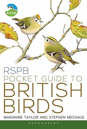 RSPB Pocket Guide to British Birds by Marianne Taylor, featuring a paperback cover with bird illustrations.
