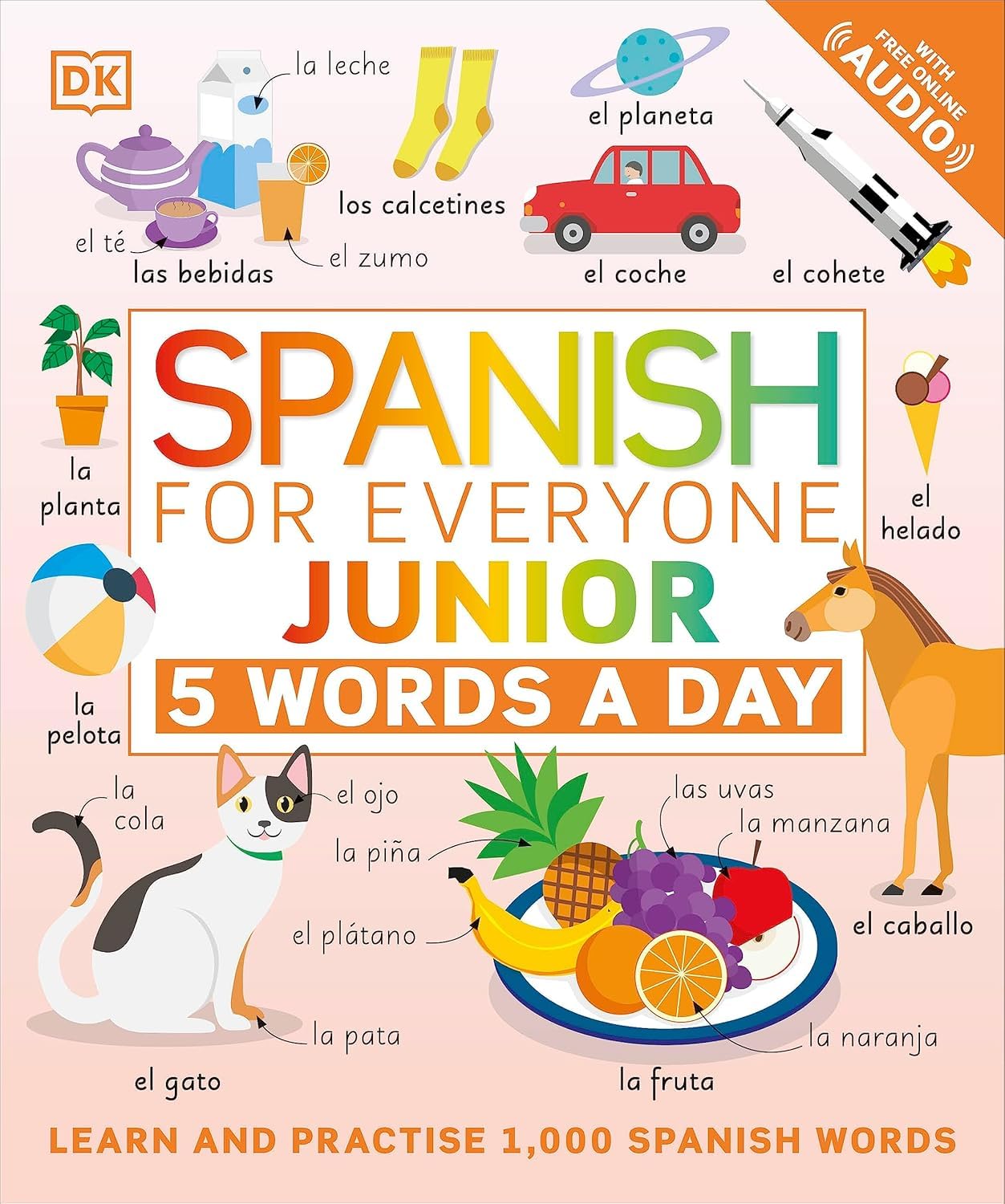 English for Everyone Junior 5 Words a Day by DK paperback - back cover with series description