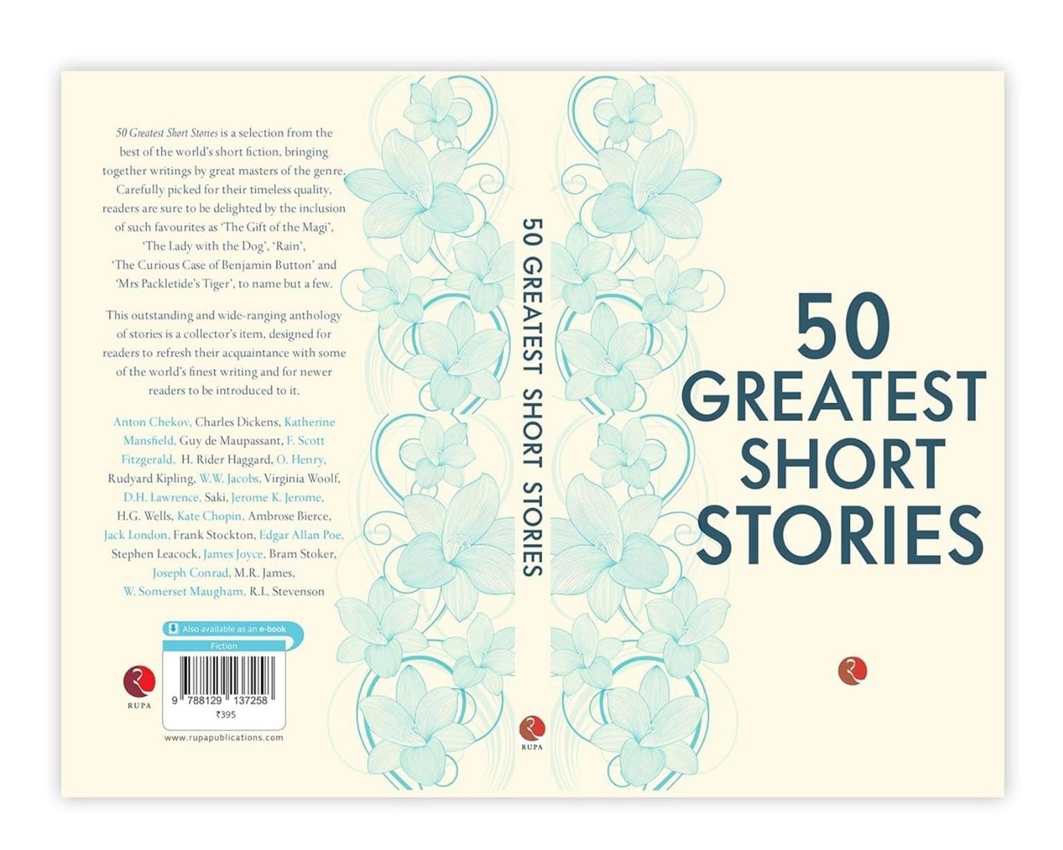 50 Greatest Short Stories by Terry O'Brien, paperback anthology - book laid flat showing full cover and spine
