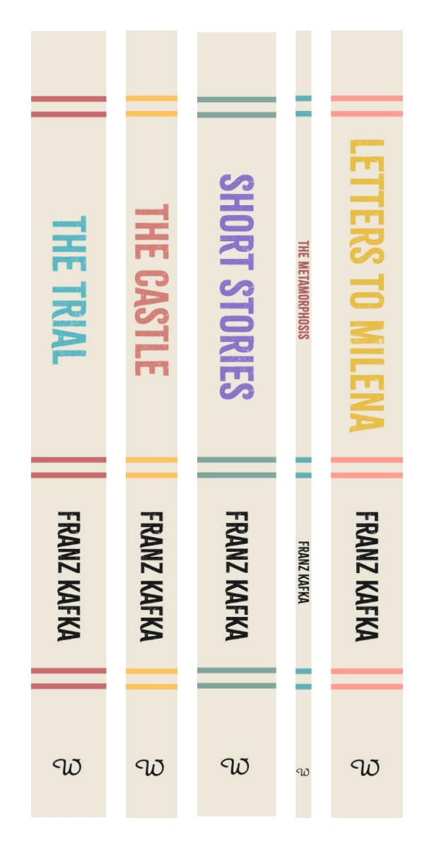 Set of five paperback books from Franz Kafka's curated works collection, featuring classic fiction by Wilco International LLP Ltd.