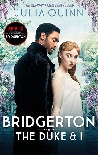 Set of five Bridgerton series paperback books by Julia Quinn, featuring colorful covers and classic fiction design.