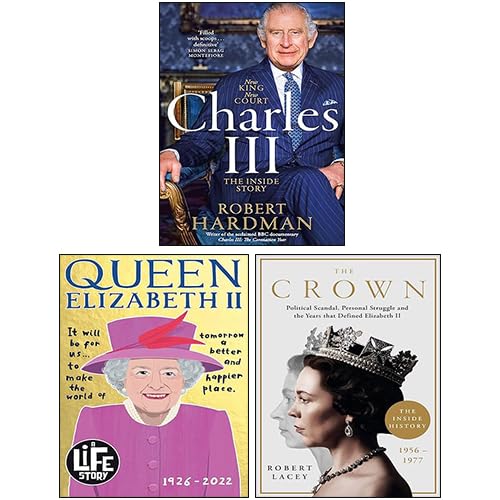 Three paperback books from the Royal Biographies set by Robert Hardman, featuring various authors on royal history.