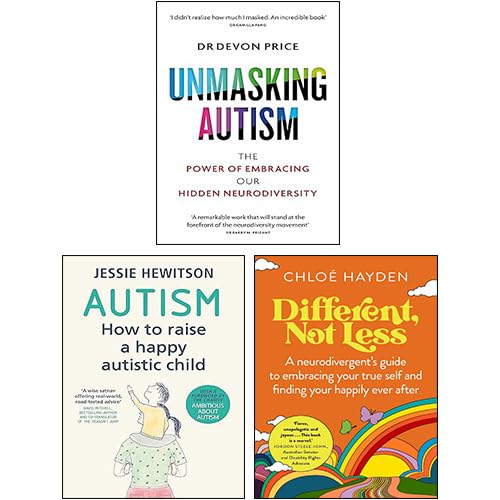 Three paperback autism books by Devon Price and others in a collection set, featuring colorful covers and informative titles.