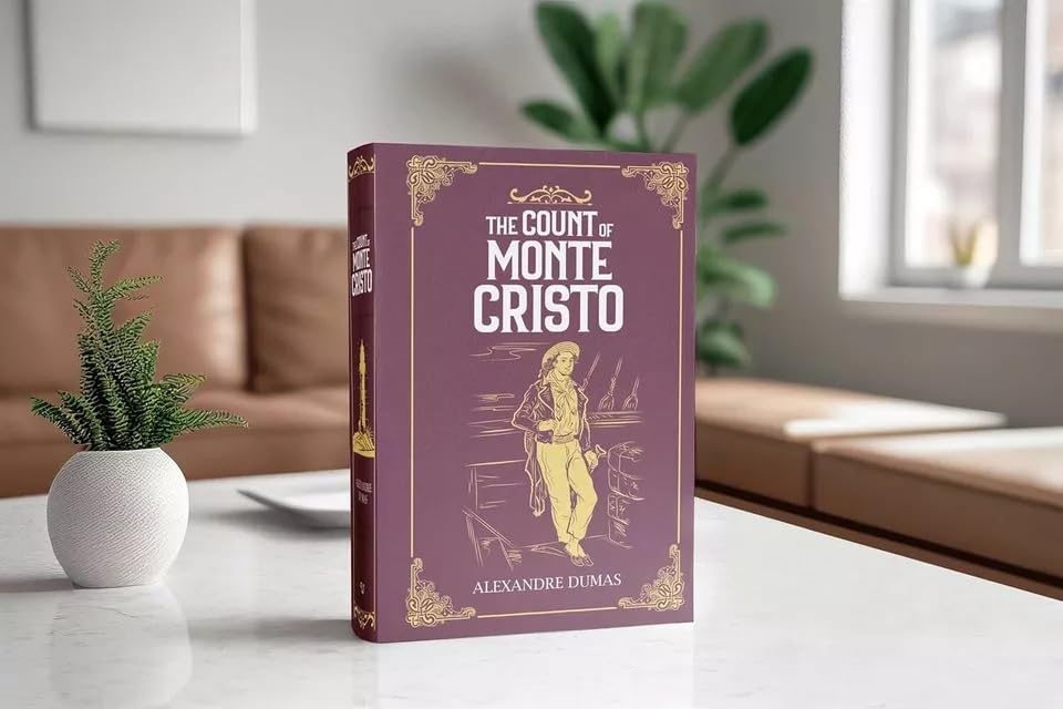 Hardback edition of The Count of Monte Cristo by Alexandre Dumas, featuring a classic cover design and detailed spine.