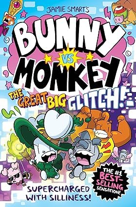 Five-book collection of Bunny vs Monkey fiction paperback set by Jamie Smart, featuring colorful cover art with cartoon characters.