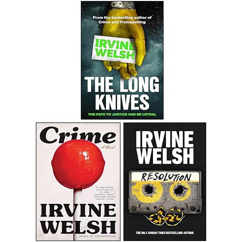 Three paperback books from the Crime Series by Irvine Welsh, featuring vintage covers and published by Jonathan Cape.