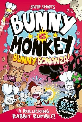 Five-book collection of Bunny vs Monkey by Jamie Smart, featuring colorful paperback covers of this fiction series.