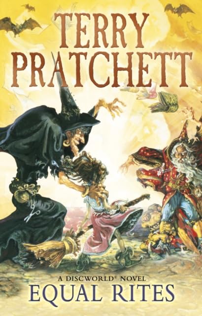 Terry Pratchett's Discworld 10 book collection set in paperback, featuring vibrant covers and classic fantasy themes.
