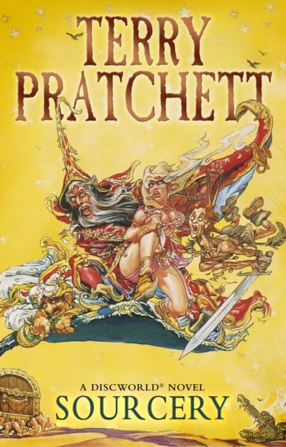 Terry Pratchett's Discworld 10 Books Collection Set in paperback with colorful covers featuring whimsical fantasy art.