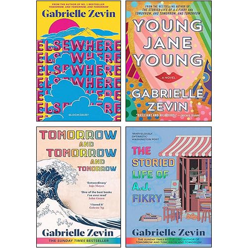 Zevin Collection by Gabrielle Zevin, four paperback fiction books displayed on a wooden surface.