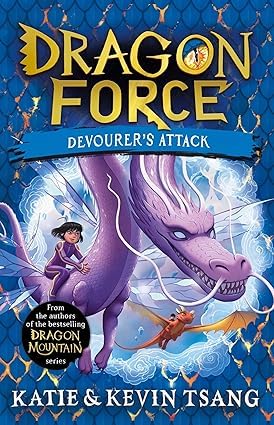 Two paperback books from the Dragon Force Series by Katie Tsang, featuring vibrant covers and engaging illustrations.