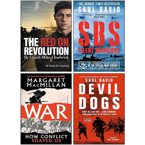 Four paperback books from the "Devil Dogs" collection by Saul David, featuring non-fiction military themes.