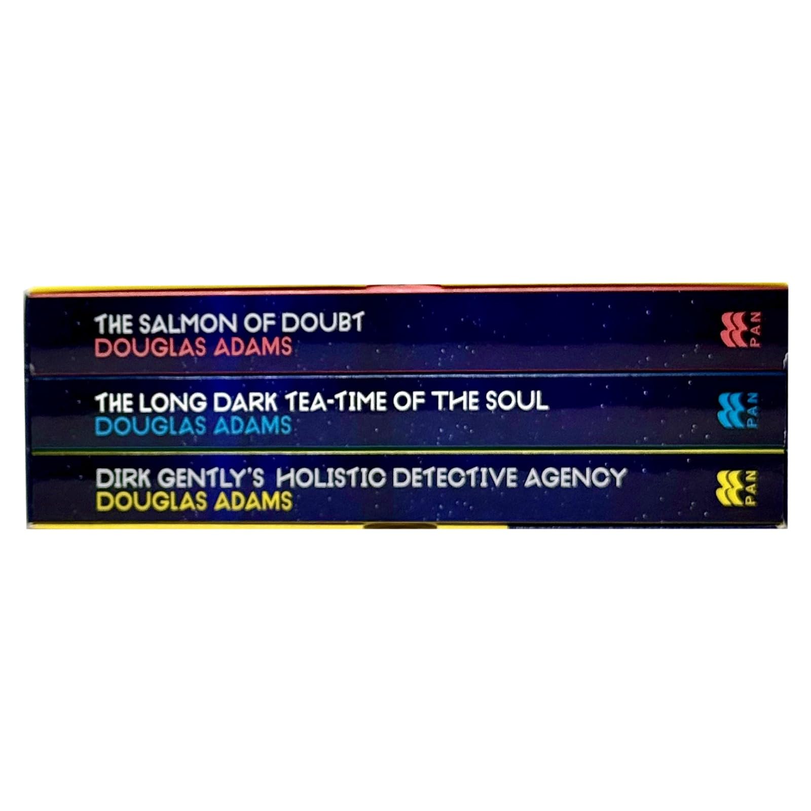 Douglas Adams Dirk Gently collection box set featuring three paperback fiction books by Macmillan Ltd.