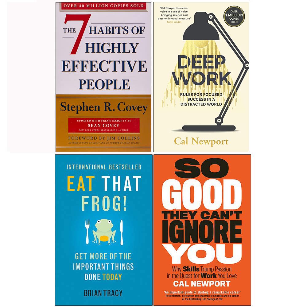 Four paperback books from the Productivity Classics collection by various authors, including Stephen R. Covey.