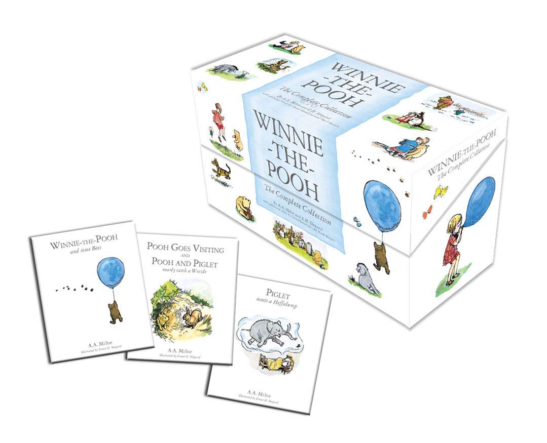 Dean & Son Winnie-the-Pooh book collection by A. A. Milne featuring 30 paperback volumes in a box set with colorful covers.