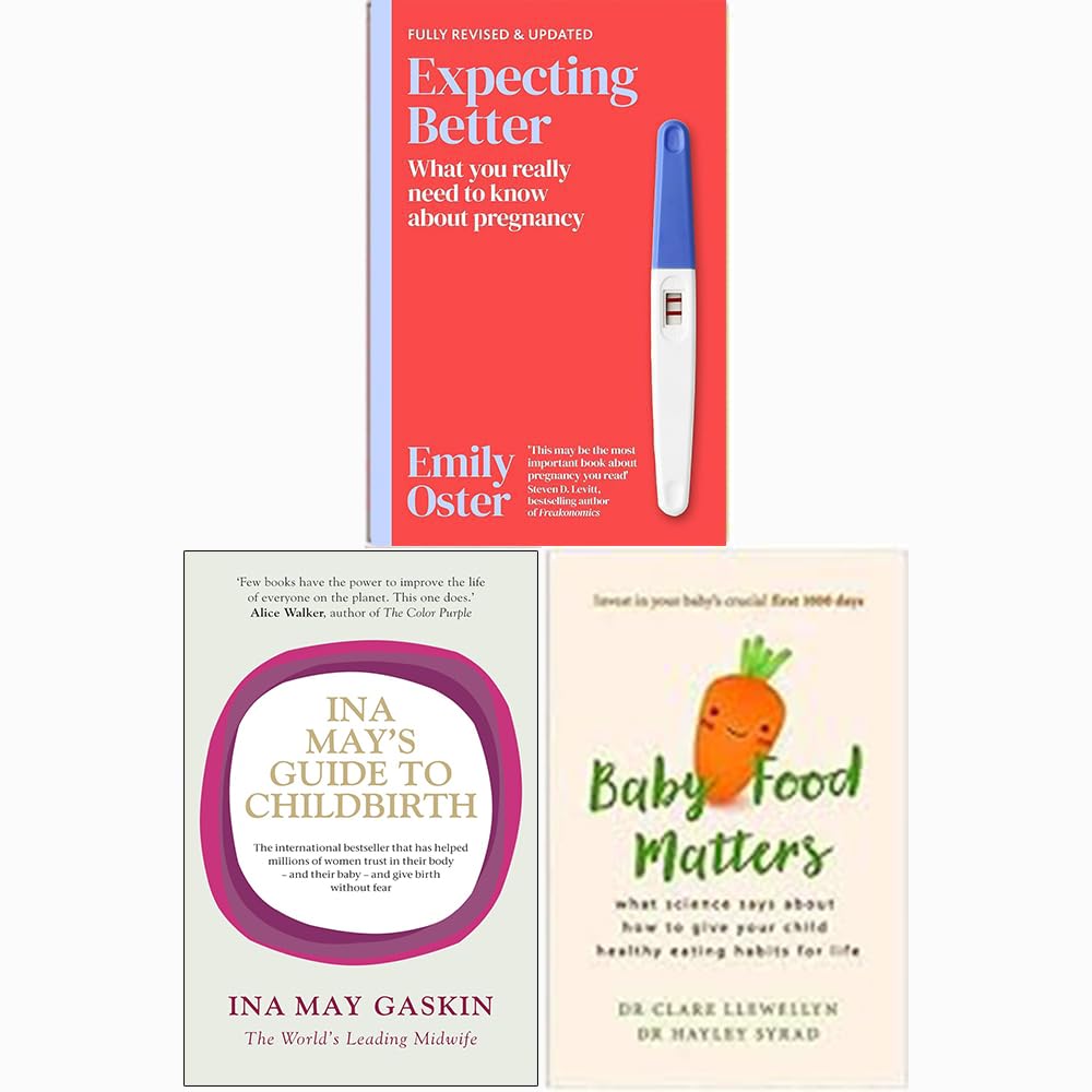 Pregnancy Trio by Emily Oster, three non-fiction paperback books collection on pregnancy and parenting.