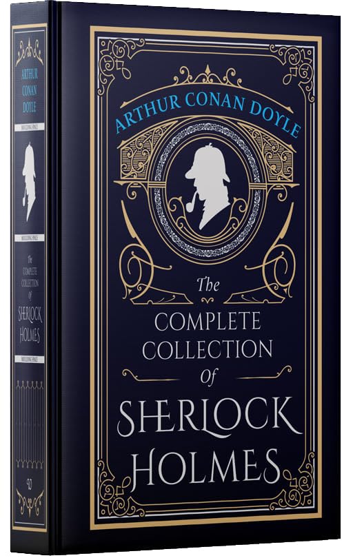 Hardback edition of "The Complete Collection of Sherlock Holmes" by Arthur Conan Doyle, featuring classic book cover design.