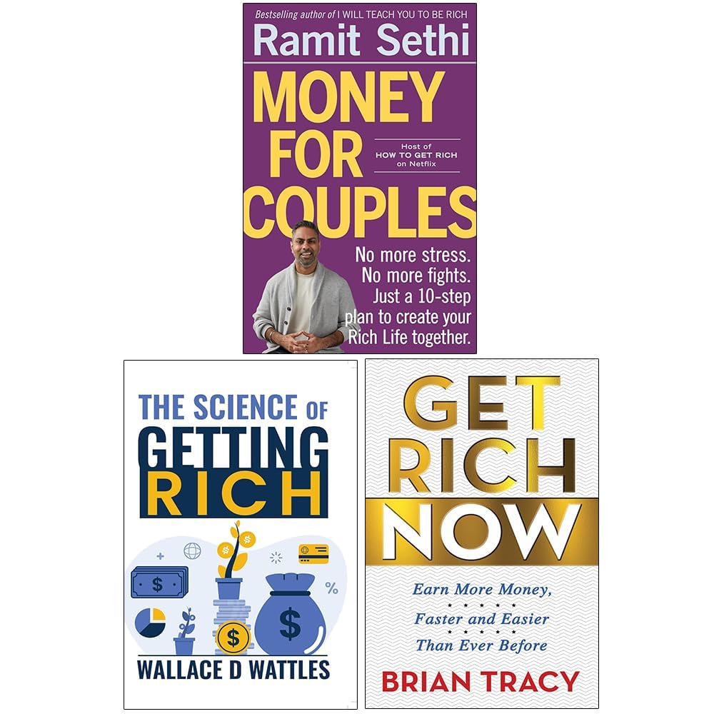 Getting Rich Collection paperback set by Various Authors, featuring three non-fiction books on wealth creation.