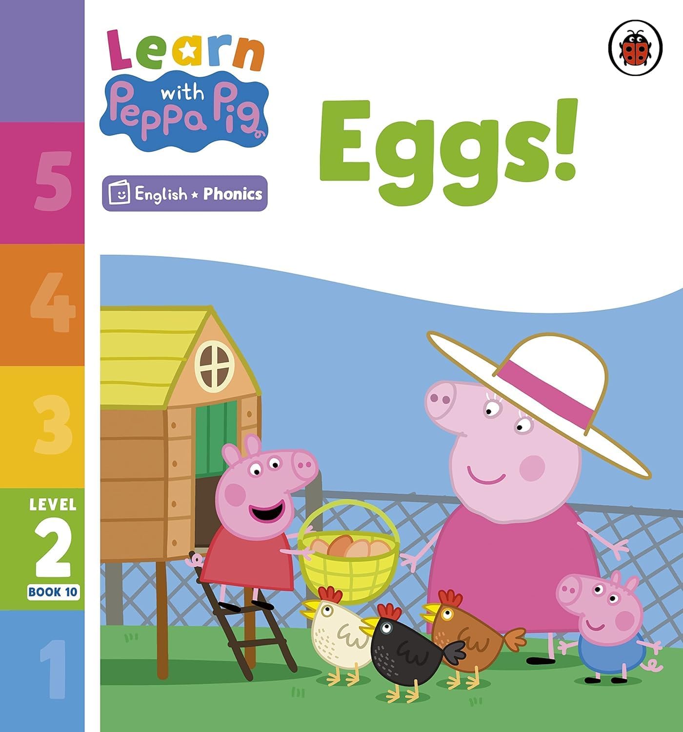 Peppa Pig Learn With Peppa Phonics Level 1 and 2 20-book collection set for ages 3-7 in colorful paperback covers.