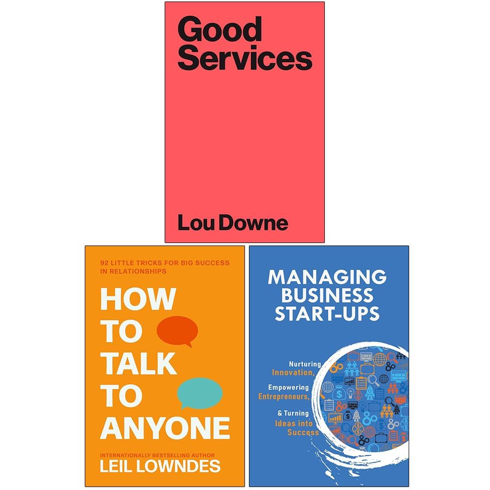 Three paperback books from the "Good Services" collection by various authors, featuring non-fiction themes and cover designs.