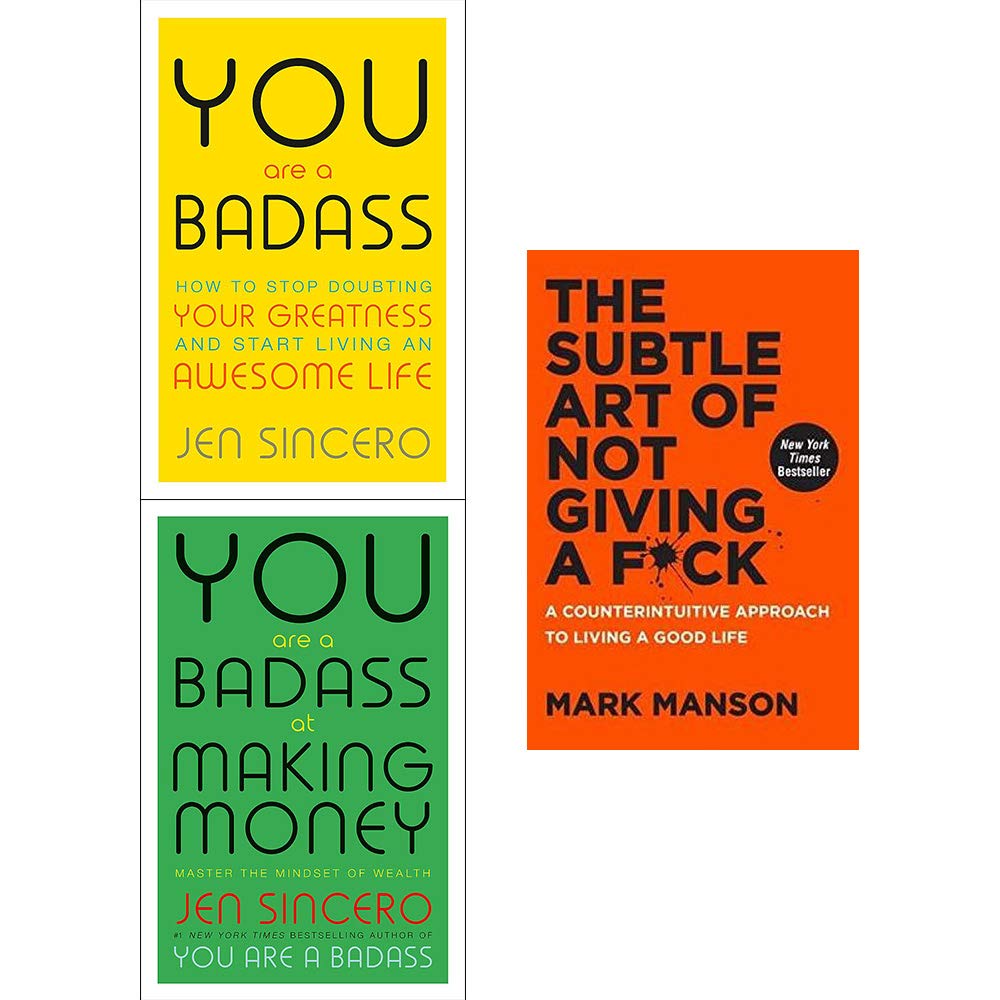 Badass by Various Authors 3 Books Collection Set, Non-Fiction Paperback with motivational themes and insights.