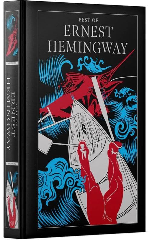 Hardback copy of "Best of Ernest Hemingway" by Ernest Hemingway, featuring classic fiction by Wilco Books Ltd.