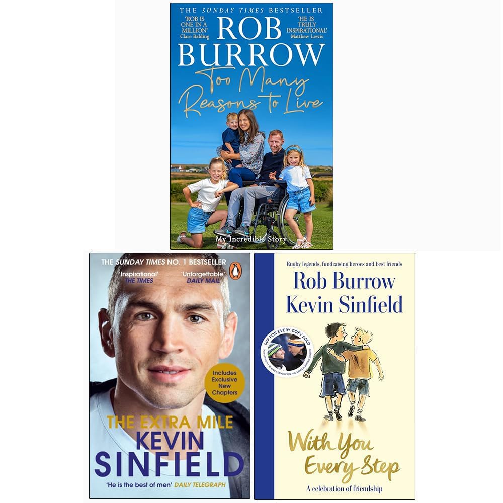 Rob Burrow and Kevin Sinfield 3 books collection set in paperback, showcasing the covers and spine details.