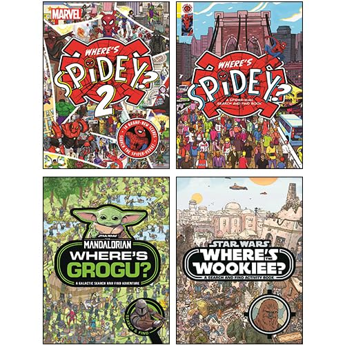 Star Wars and Spidey 4-book collection set for ages 3-7 in paperback by Studio Press Ltd featuring colorful cover designs.