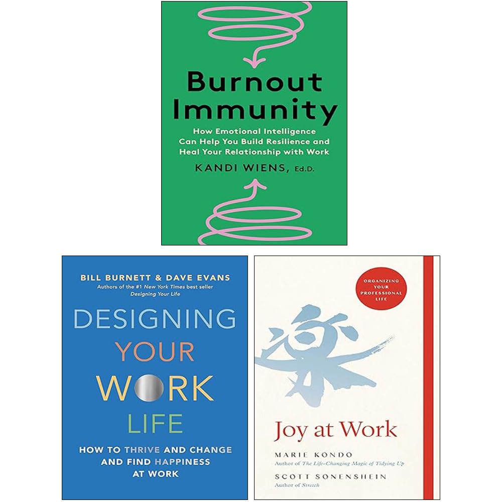 Three hardback books from the Work Life Essentials collection by various authors, featuring insights on non-fiction topics.