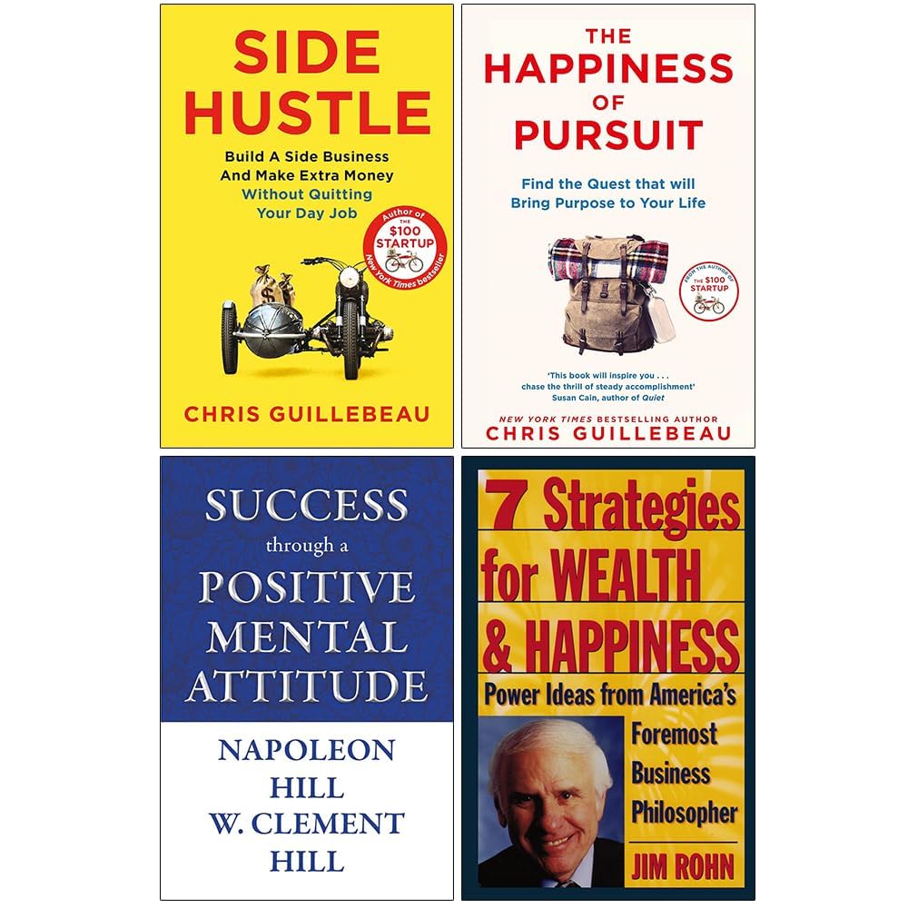 Hustle Set 4 Books Collection by Chris Guillebeau in paperback, featuring various non-fiction titles on entrepreneurship.