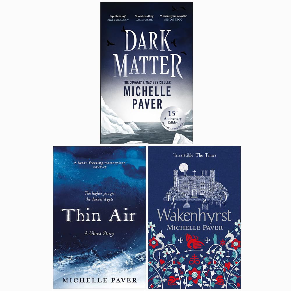 Three paperback books from the Paver Collection by Michelle Paver, featuring captivating fiction covers.