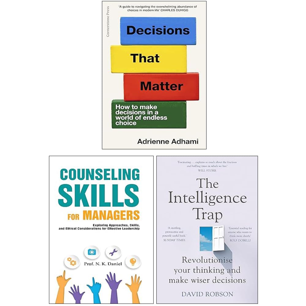 Decisions by Various Authors 3 Books Collection Set in paperback, showcasing non-fiction titles by Adrienne Adhami.