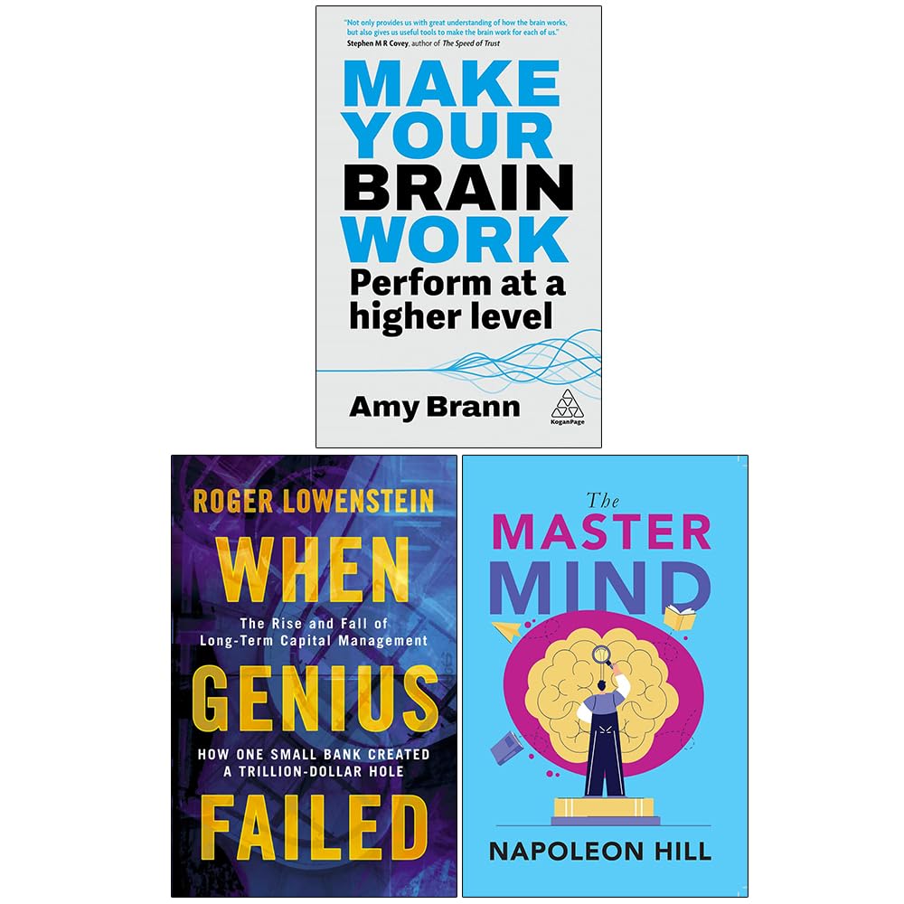 Three paperback books from "Make Your Brain Work" collection by Amy Brann, featuring various authors on non-fiction topics.