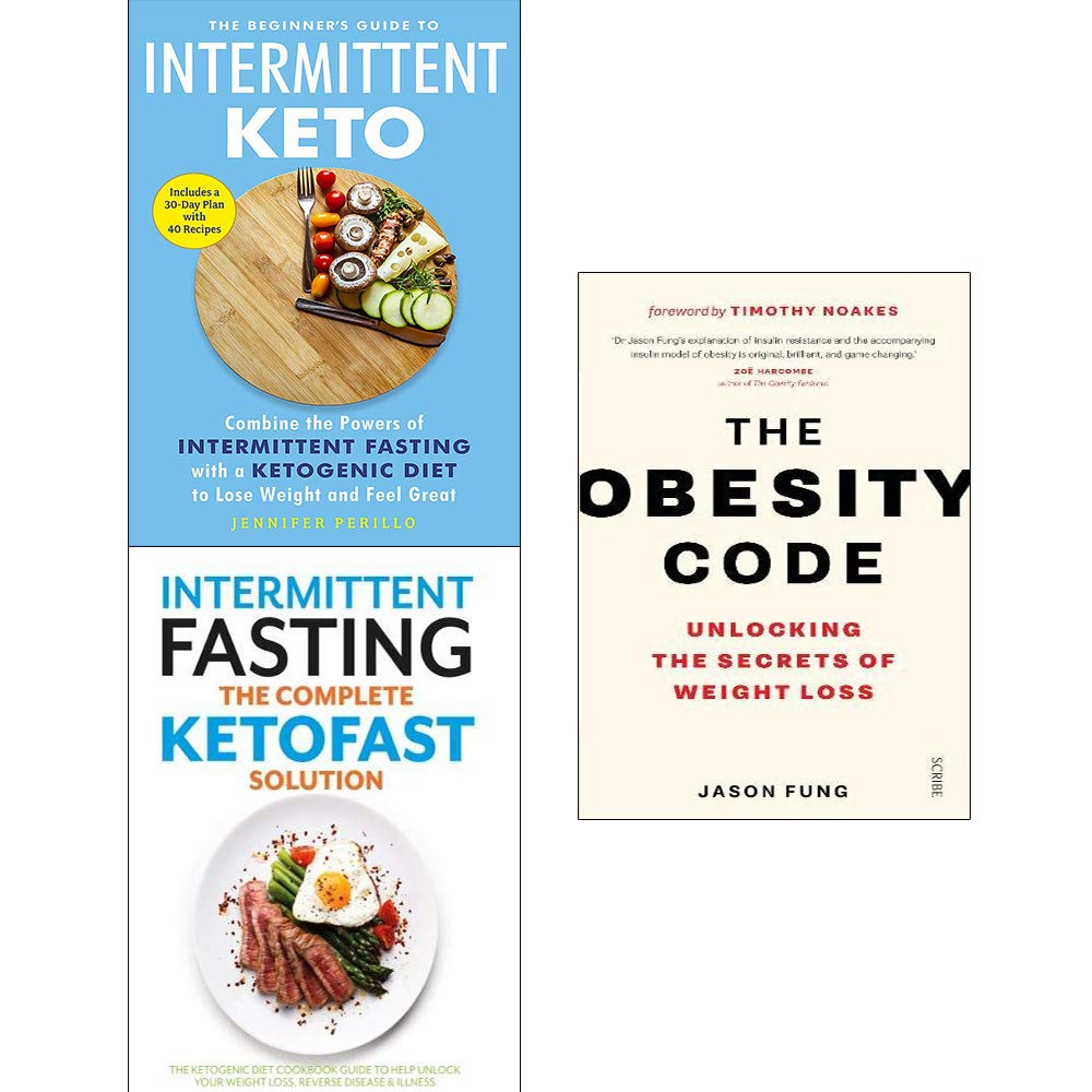 Keto Health 3 Books Collection Set by Jason Fung, showcasing paperback covers with health-focused content on keto diet.