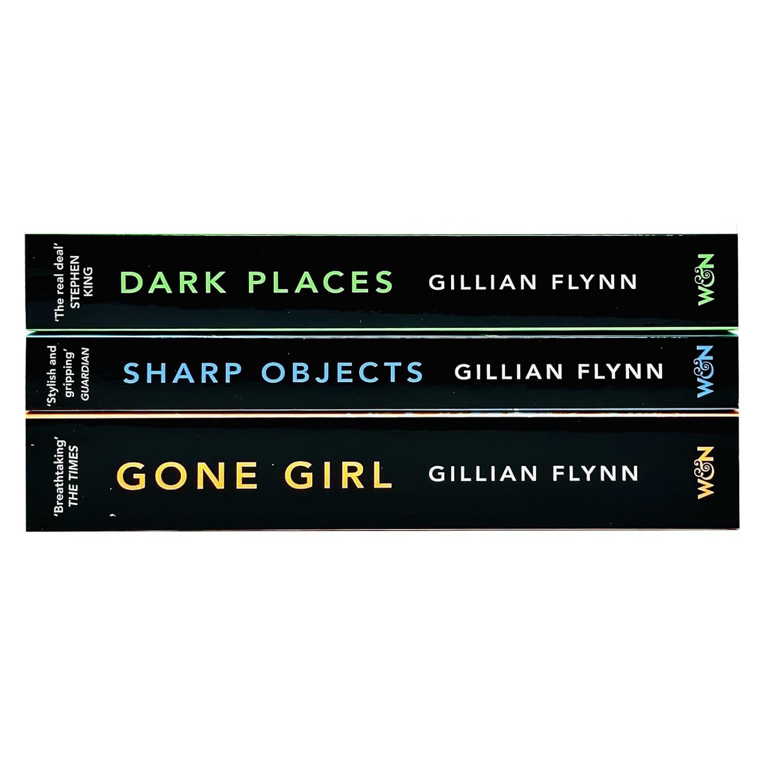 Gillian Flynn Collection of 3 paperback fiction books from W&N, featuring thriller and mystery stories by the author.