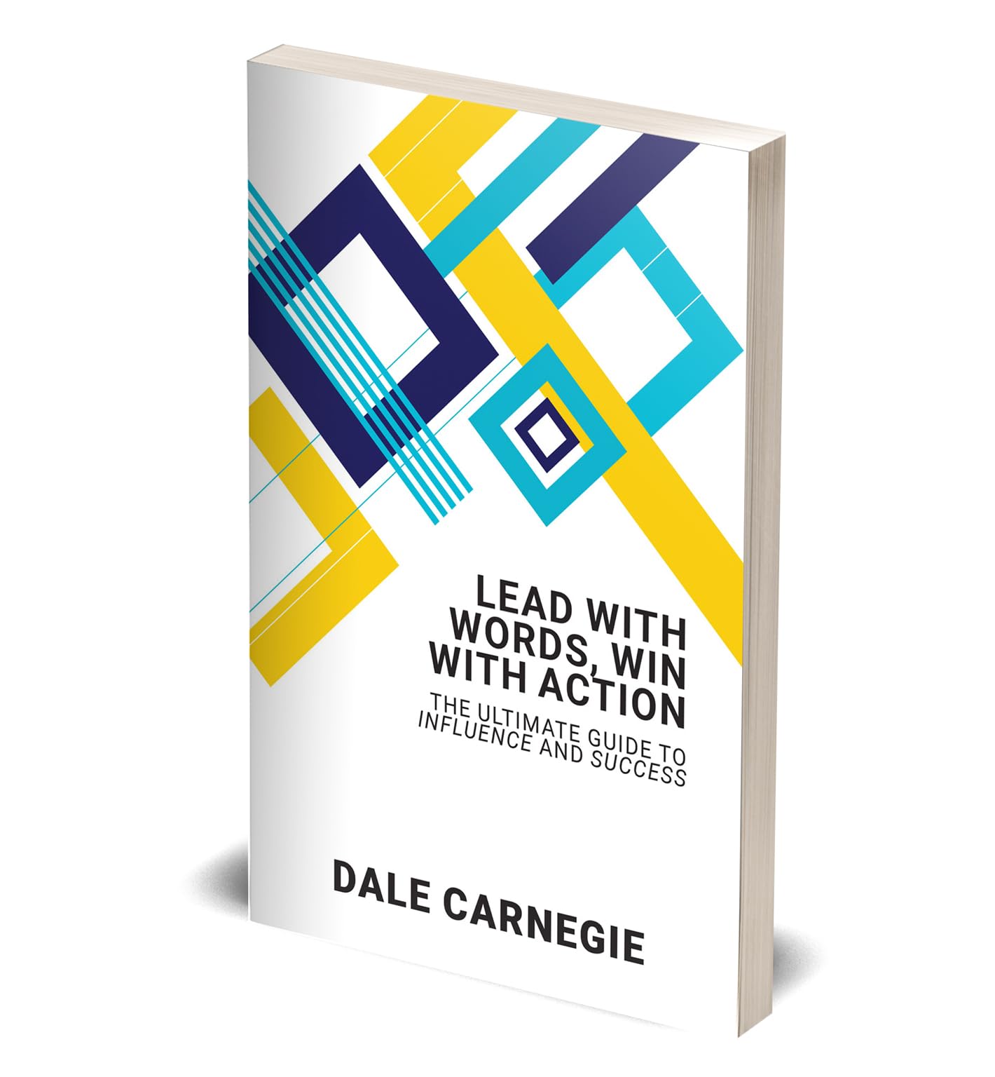 "Lead With Words, Win With Action by Dale Carnegie, paperback book cover featuring bold typography and engaging design."