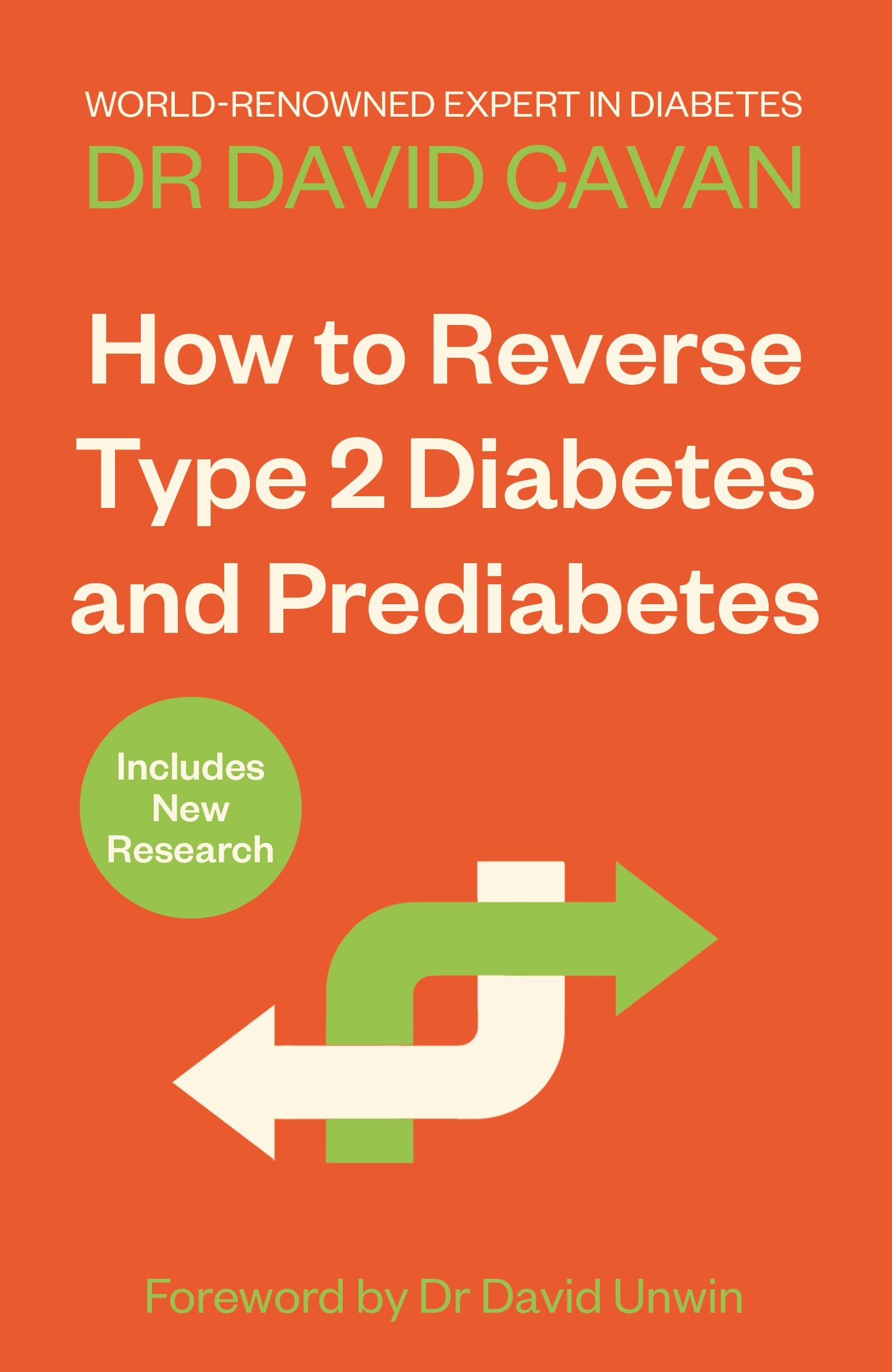 Paperback book "Reverse Type 2 Diabetes and Prediabetes" by David Cavan on a wooden table, showcasing the cover design.