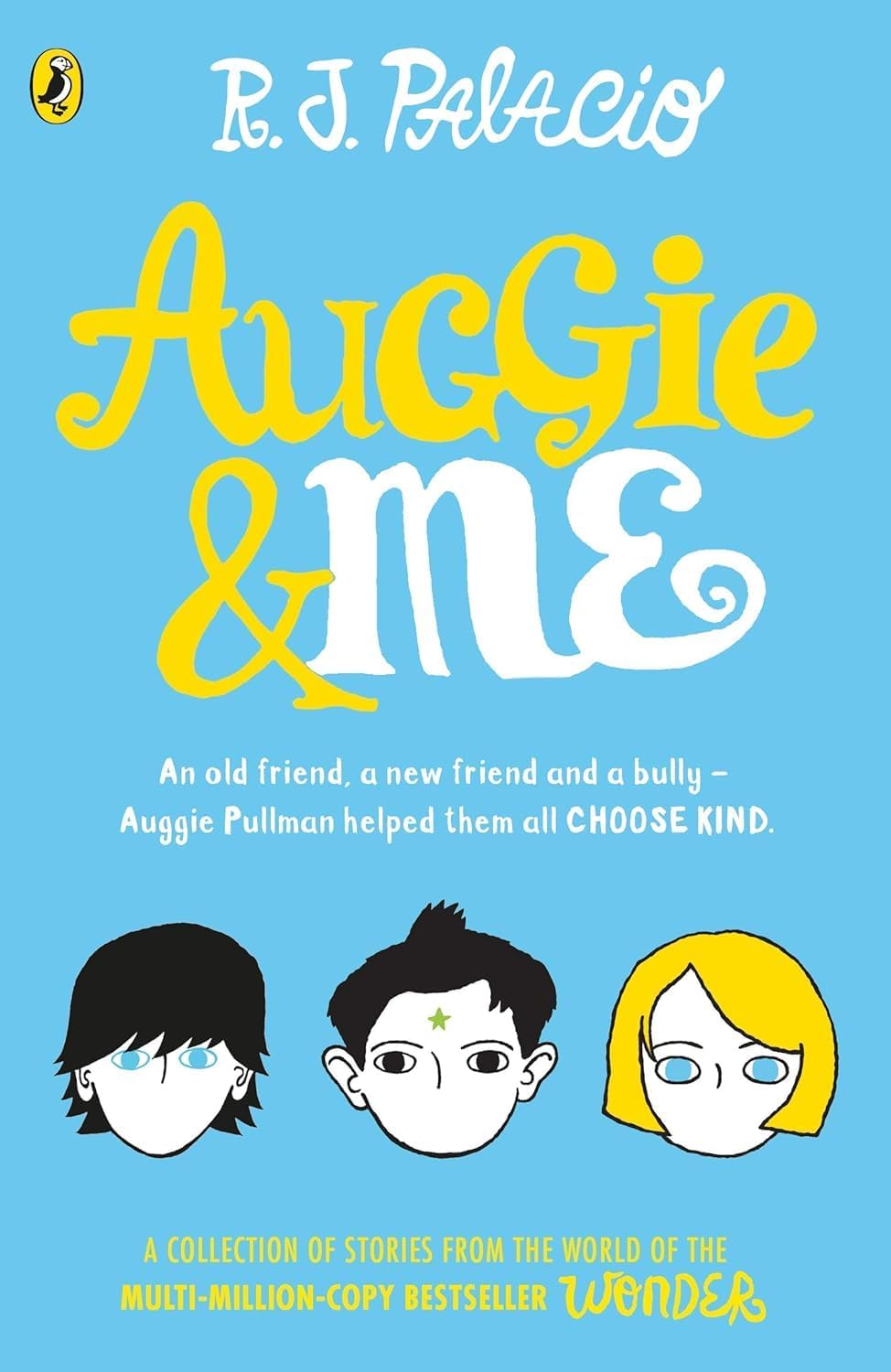 Wonder Duo Collection by R. J. Palacio featuring two paperback books for children ages 5 and up on a colorful display.