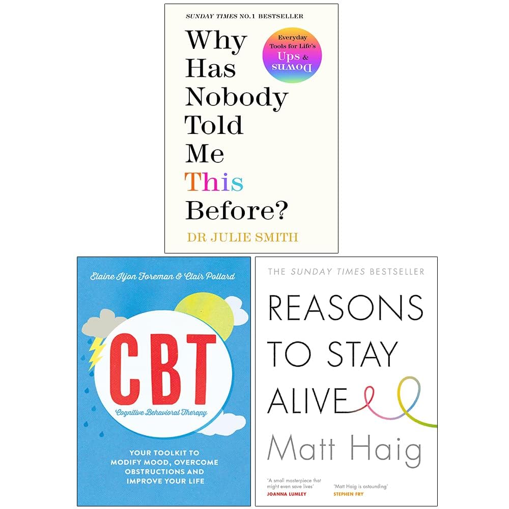 Three paperback Mindful Books by Dr. Julie Smith, showcasing various authors and non-fiction themes.