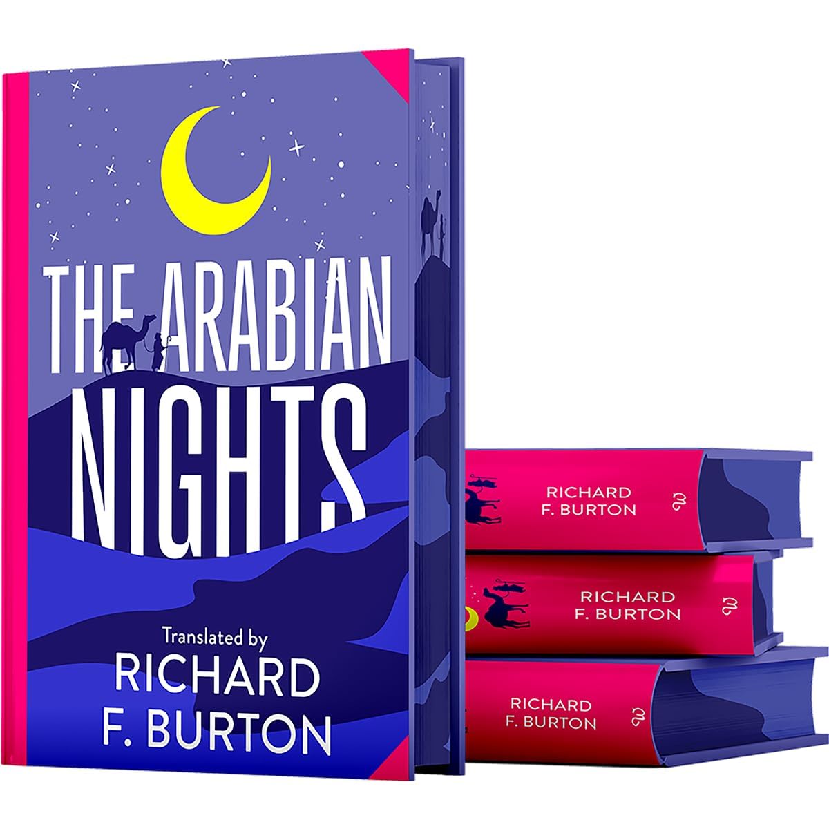 Hardback edition of "Arabian Nights" by Richard F. Burton, showcasing the cover design and intricate details.